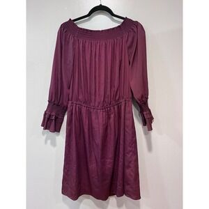 Kobi Amie Aubergine Off-Shoulder Blouse Dress L